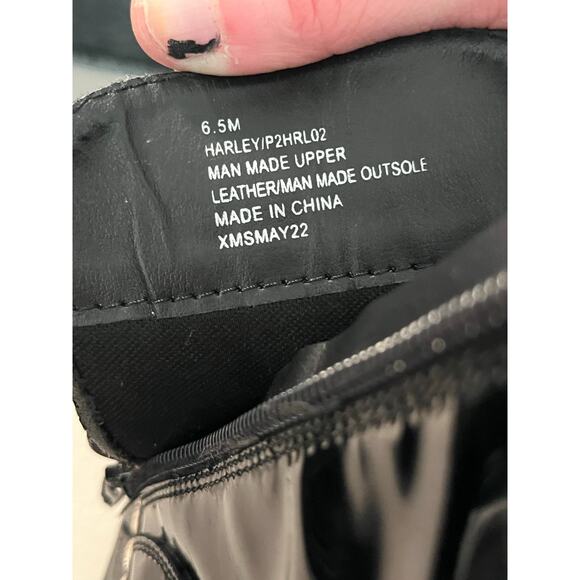 Sincerely Jules Harley Black Patent Platform Combat Boots Size 6.5 Chunky Sole - Picture 9 of 11